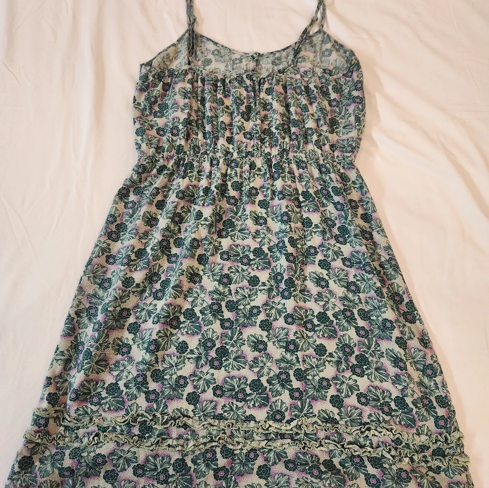 Akualani Women's Green Floral Knee-length Shift Dress Size‎ M Summer Lightweight